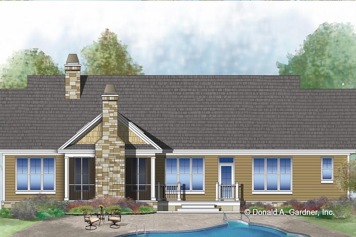 Plan 444038GDN: Country Ranch Plan with Screened Porch and Split-bed Layout - Image #12 - Country, Ranch, Traditional