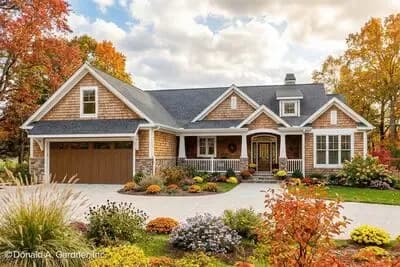 Country Ranch Plan with Screened Porch and Split-bed Layout