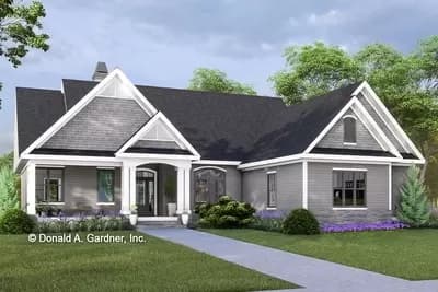 Dual Master Ranch Home Plan with 18' Cathedral Ceiling - 1792 Sq Ft