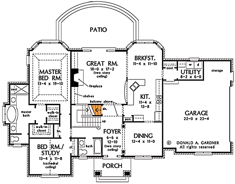 Plan 444043GDN: Traditional Home Plan with 2-Story Great Room and Foyer - Floor Plan - Basement Option - Southern, Traditional