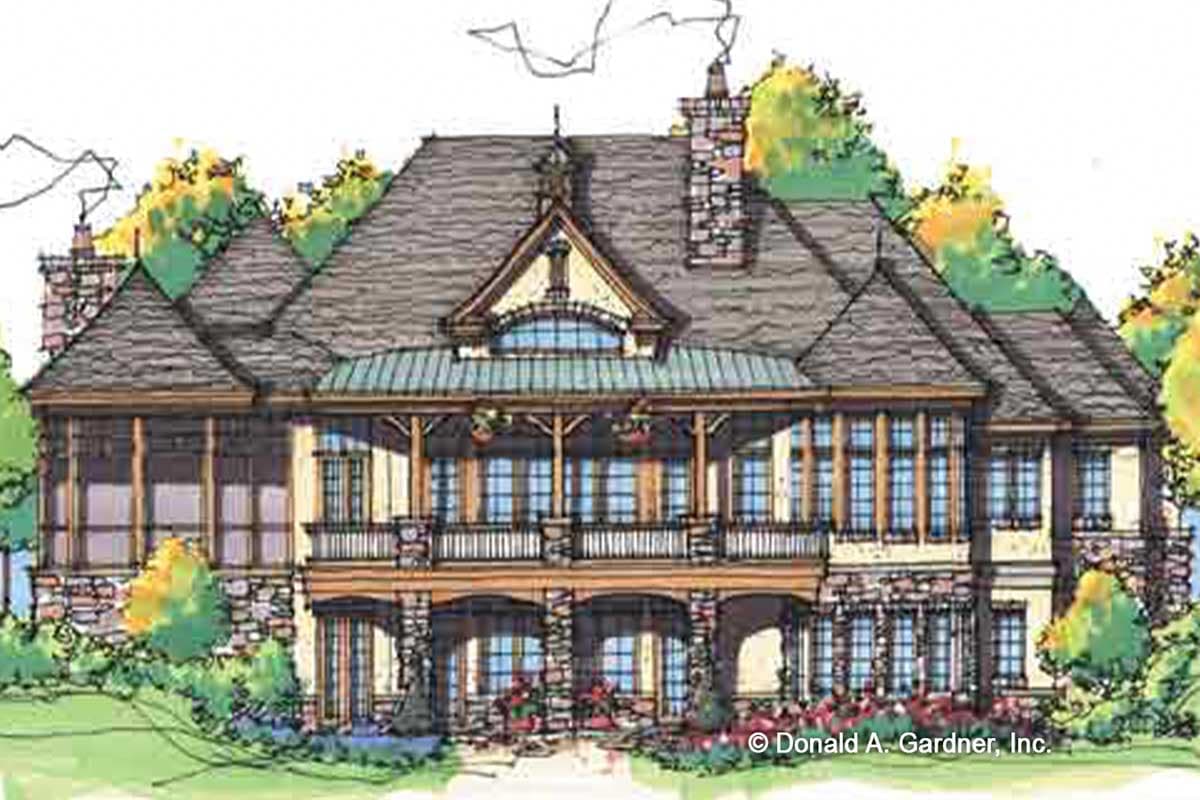 Plan 444025GDN: European-style Estate House Home Plan with Cathedral Ceiling on a Walkout Basement - Image #24 - European