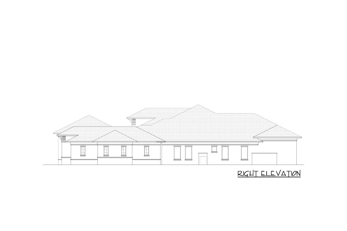 Plan 65738BS: Transitional Mediterranean House Plan with Huge Porte Cochere and Rear Lanai - Image #5 - Coastal, European, Florida-Style, Mediterranean, Southern, Transitional