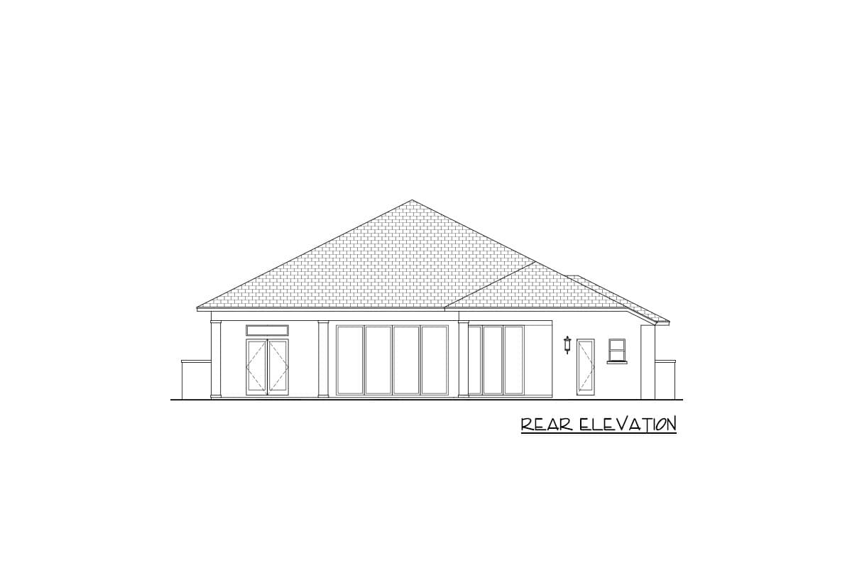 Plan 65742BS: Outdoor Living-Friendly Transitional House Plan - 3061 Sq Ft - Image #4 - Coastal, European, Florida-Style, Mediterranean, Transitional