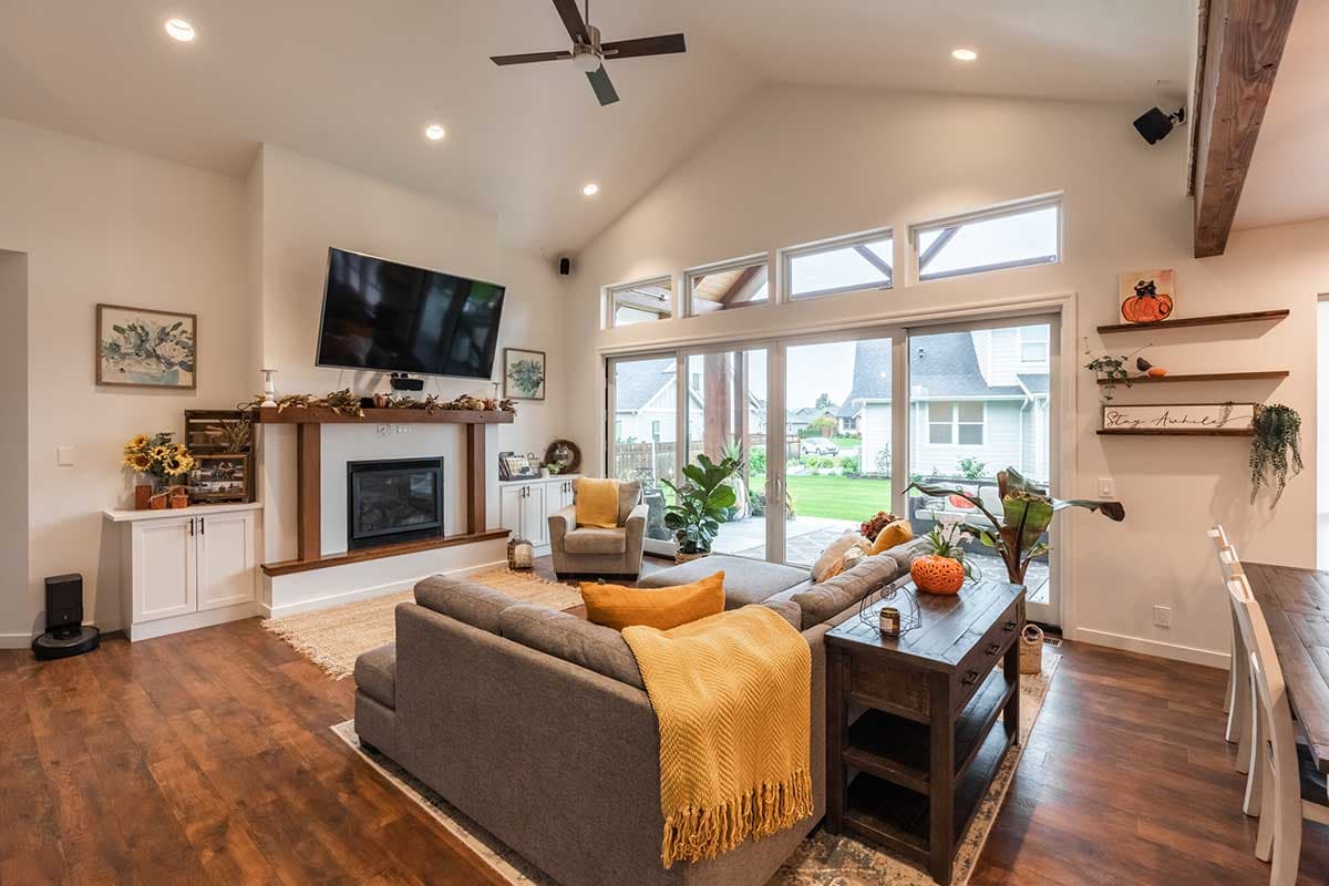 Plan 280145JWD: Transitional 3-Bedroom Modern Farmhouse with 2-Car Angled Garage - Image #6 - Craftsman, Modern Farmhouse, New American, Northwest, Transitional