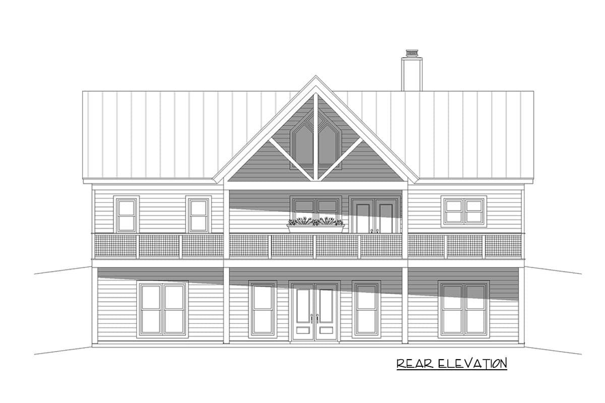Plan 68849VR: Mountain Ranch For A Sloping Lot with Decks and Porches Front and Back - 1485 Sq Ft - Image #5 - Country, Craftsman, Mountain, Ranch