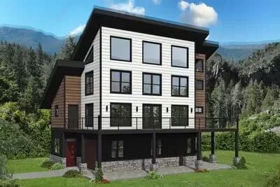 Multi-Generational Modern Mountain Home Plan with Main-level Apartment - 3111 Sq Ft