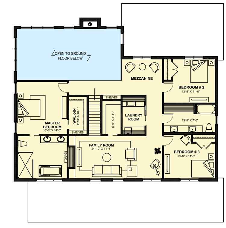 Plan 22607DR: Modern Farmhouse Plan with Home Office and Two-story Great Room - Floor Plan - 2nd Floor - Country, Farmhouse, Modern Farmhouse, Northwest, Transitional