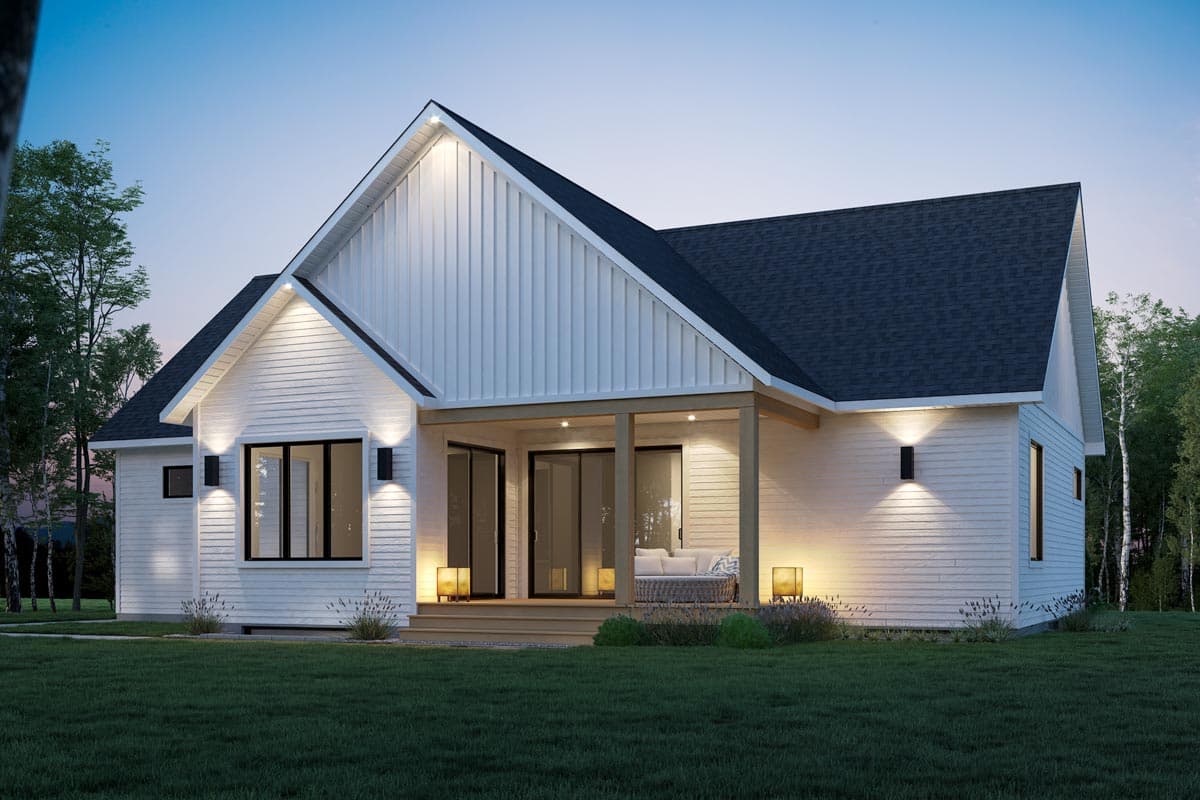 Plan 22619DR: Contemporary Home Plan with Home Office and Single Garage - 1487 Sq Ft - Image #5 - Mountain, New American, Ranch
