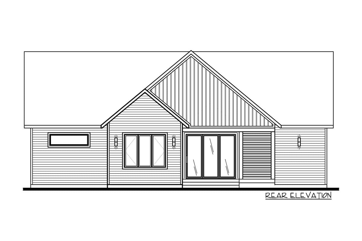 Plan 22619DR: Contemporary Home Plan with Home Office and Single Garage - 1487 Sq Ft - Image #18 - Mountain, New American, Ranch