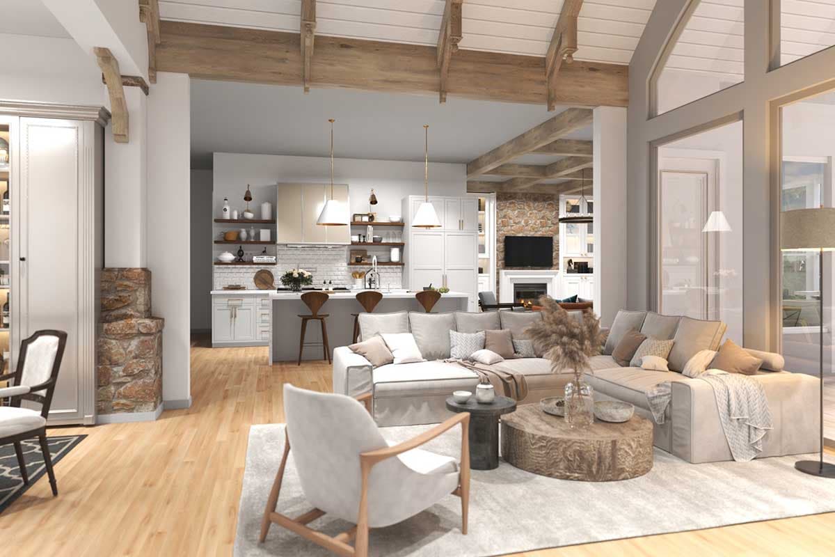 Plan 25711GE: Country Craftsman House Plan with 3-Car Garage with Great Space Above - Image #5 - Craftsman, Mountain, Rustic, Traditional