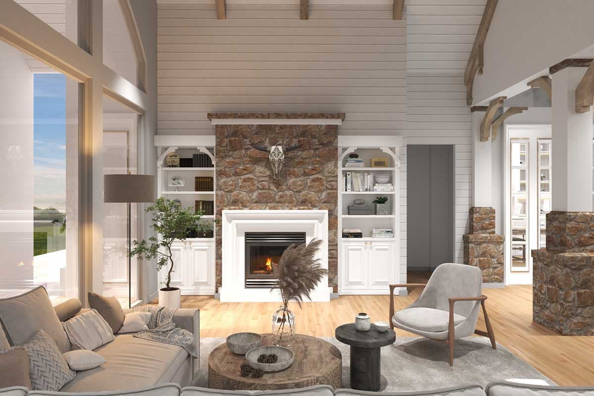 Plan 25711GE: Country Craftsman House Plan with 3-Car Garage with Great Space Above - Image #6 - Craftsman, Mountain, Rustic, Traditional