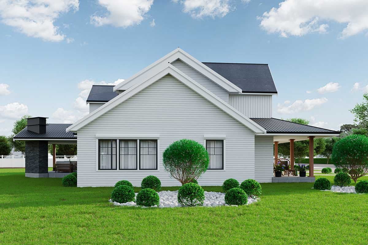 Plan 280147JWD: Modern Farmhouse with 2-Car Angled Garage and Vaulted Rear Porch - Image #4 - Country, Farmhouse, Modern Farmhouse, New American