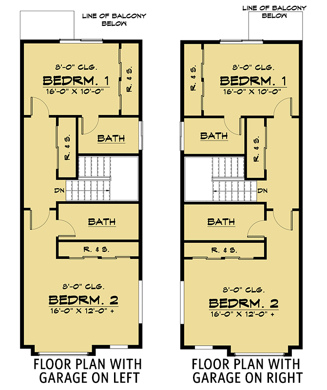 Plan 666129RAF: Modern 4-Plex House Plan with Match 2 Bed and 2.5 Bath Units - Floor Plan - 3rd Floor - Contemporary, Modern, New American, Northwest