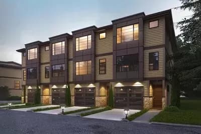 Modern 4-Plex House Plan with Match 2 Bed and 2.5 Bath Units