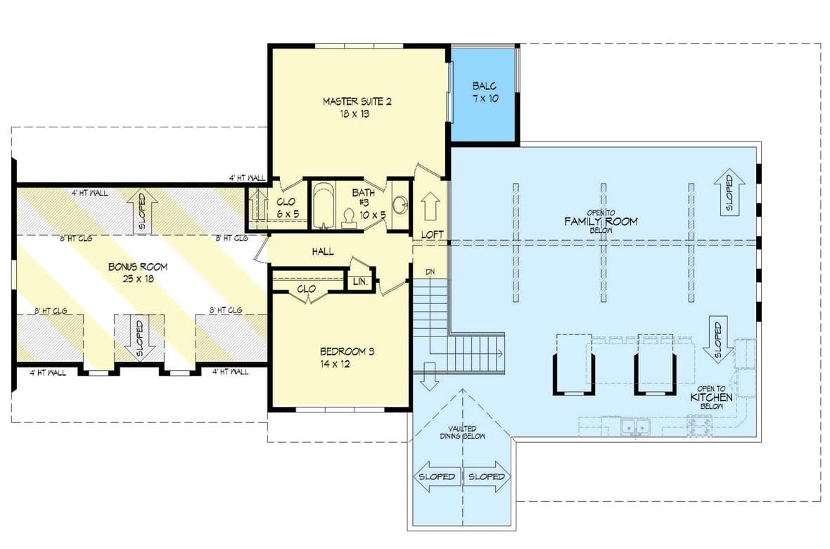 Plan 68853VR: Mountain Country House Plan with 2 Master Suite and a 2-Car Garage - Floor Plan - 2nd Floor - Country, Farmhouse, Mountain, Traditional
