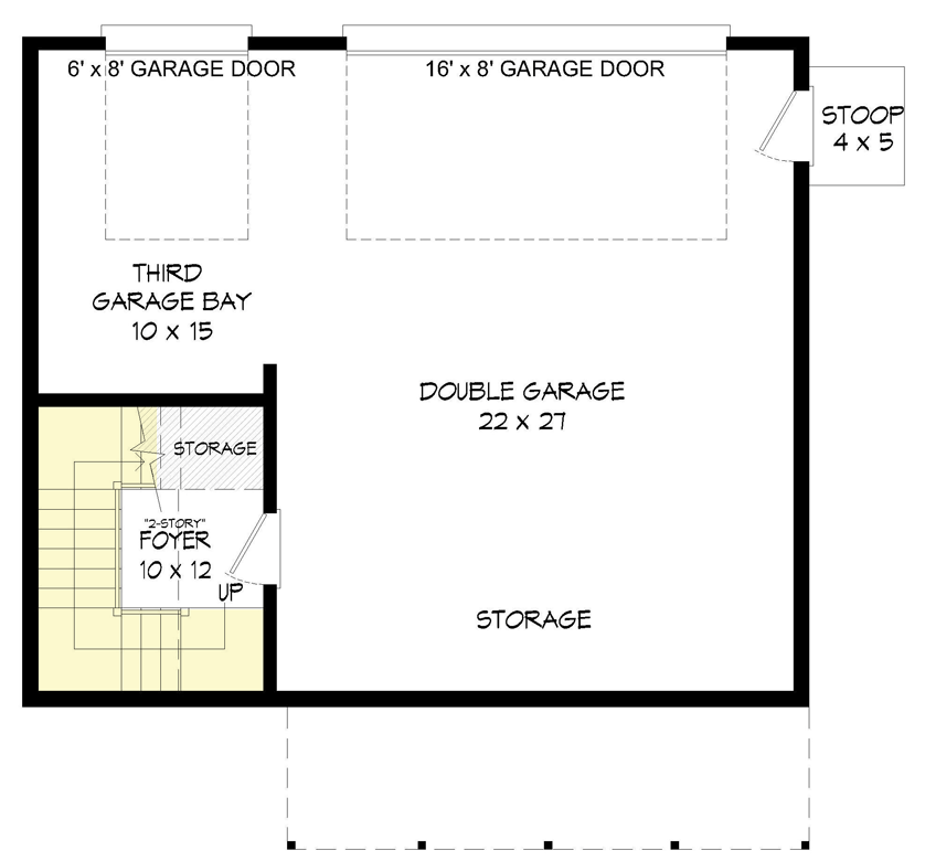 Plan 68854VR: Natural Light-Filled Mountain Home Plan with Drive-under Garage - Floor Plan - Lower Level - Contemporary, Mid Century Modern, Modern, Mountain