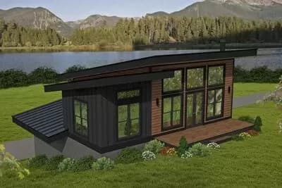 Light-filled Mountain Home Plan with 3-Car Drive-under Garage