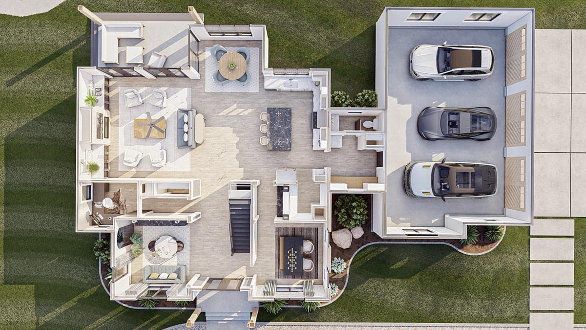 Plan 623052DJ: Transitional 2-Story Modern Cottage with Bedrooms and Laundry Upstairs - Image #21 - Contemporary, Cottage, European, Transitional