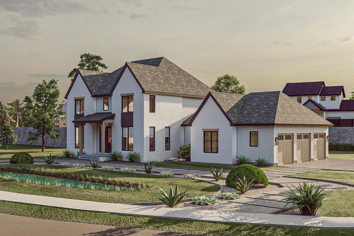 Plan 623052DJ: Transitional 2-Story Modern Cottage with Bedrooms and Laundry Upstairs - Image #7 - Contemporary, Cottage, European, Transitional