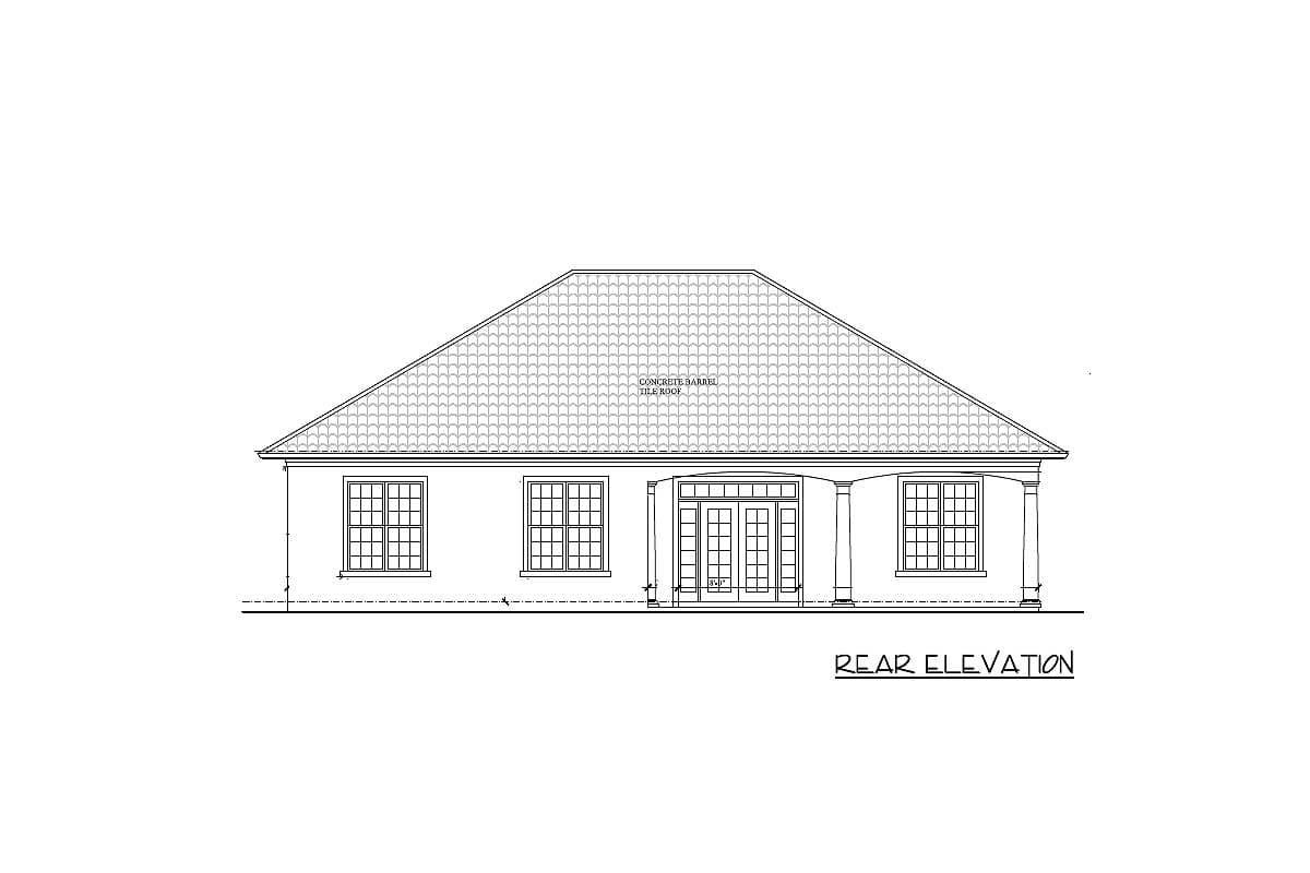 Plan 33119ZR: One-Level House Plan with Stone and Stucco Exterior and a Flex Room - 1619 Sq Ft - Image #11 - European, Mediterranean, Ranch, Southern