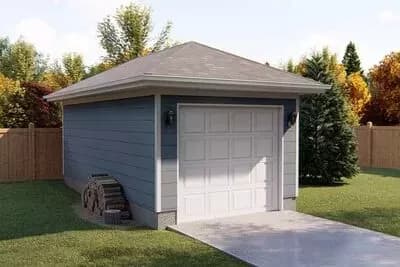 Simple and Handsome 1-Car Garage with Hip Roof