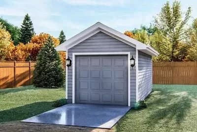 Traditional One-Car Garage with a 9' by 8' Door