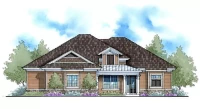 One-Story Home Plan with Flex Room and Large Rear Covered Porch - 2529 Sq Ft