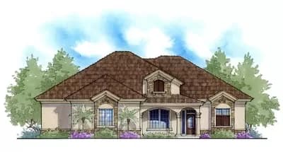One-Story House Plan with Large Rear Covered Porch and a Flex Room - 2529 Sq Ft