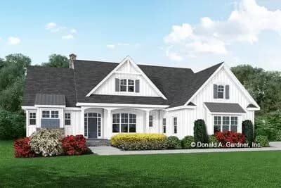 Modern Farmhouse with Front and Back 6'-deep Porches and a Bonus Room with Bath