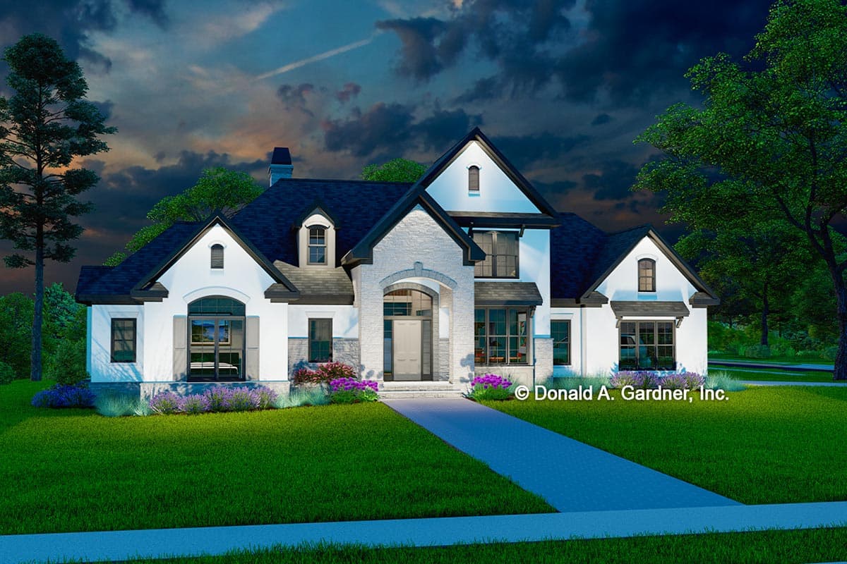 Plan 444054GDN: Two-story European Home Plan with Stone and Stucco Facade - Image #4 - European, Transitional