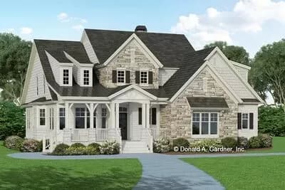 2-Story Home Plan with 2-Story Great Room and Beautiful Screen Porch