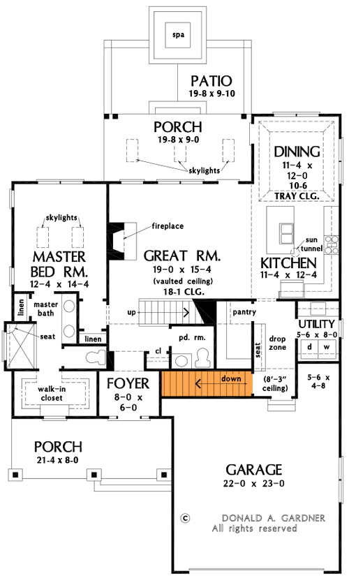 Plan 444070GDN: 3-Bed Modern Farmhouse Plan with Open Concept Living - Floor Plan - Basement Option - Country, Craftsman, Modern Farmhouse, New American