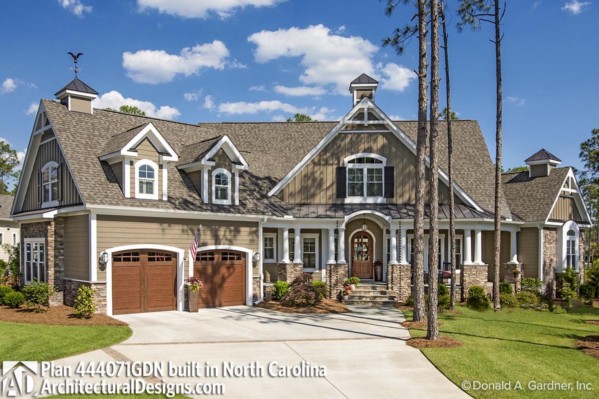 build gallery item - Country House Plan 444071GDN comes to life in North Carolina