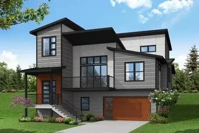 Cost-to-Build Report for Plan 72298DA: Futuristic Split Level House ...