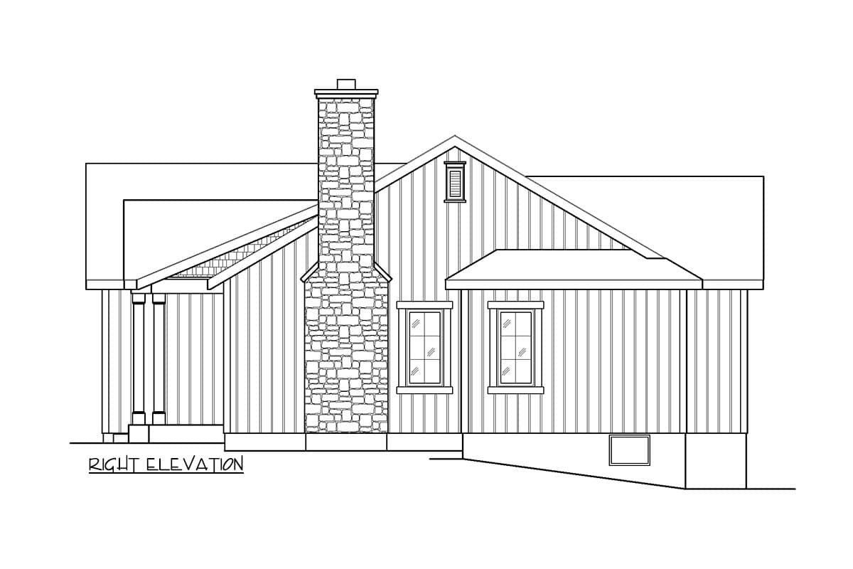 Plan 22182SL: Cottage In The Woods with 2 Beds and 2 Porches - Image #4 - Cottage, Country, Vacation