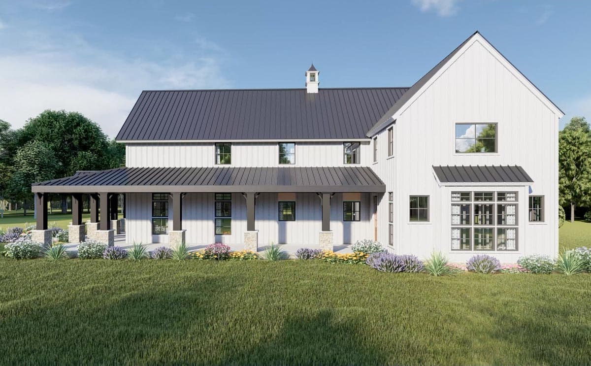 Plan 70718MK: Rustic Home Plan with Wraparound Porch and 2-Story Great Room with Loft Overlook - 3014 Sq Ft - Image #11 - Barndominium, Country, Farmhouse, Modern Farmhouse, Rustic, Transitional