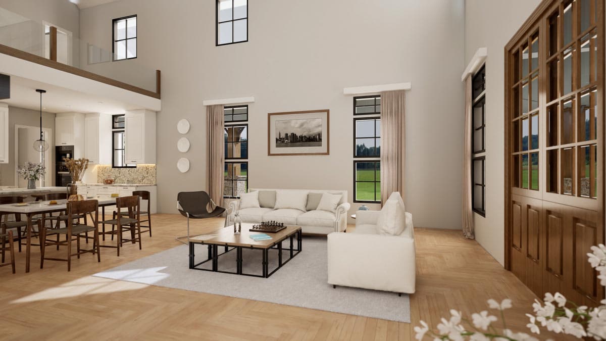 Plan 70718MK: Rustic Home Plan with Wraparound Porch and 2-Story Great Room with Loft Overlook - 3014 Sq Ft - Image #15 - Barndominium, Country, Farmhouse, Modern Farmhouse, Rustic, Transitional