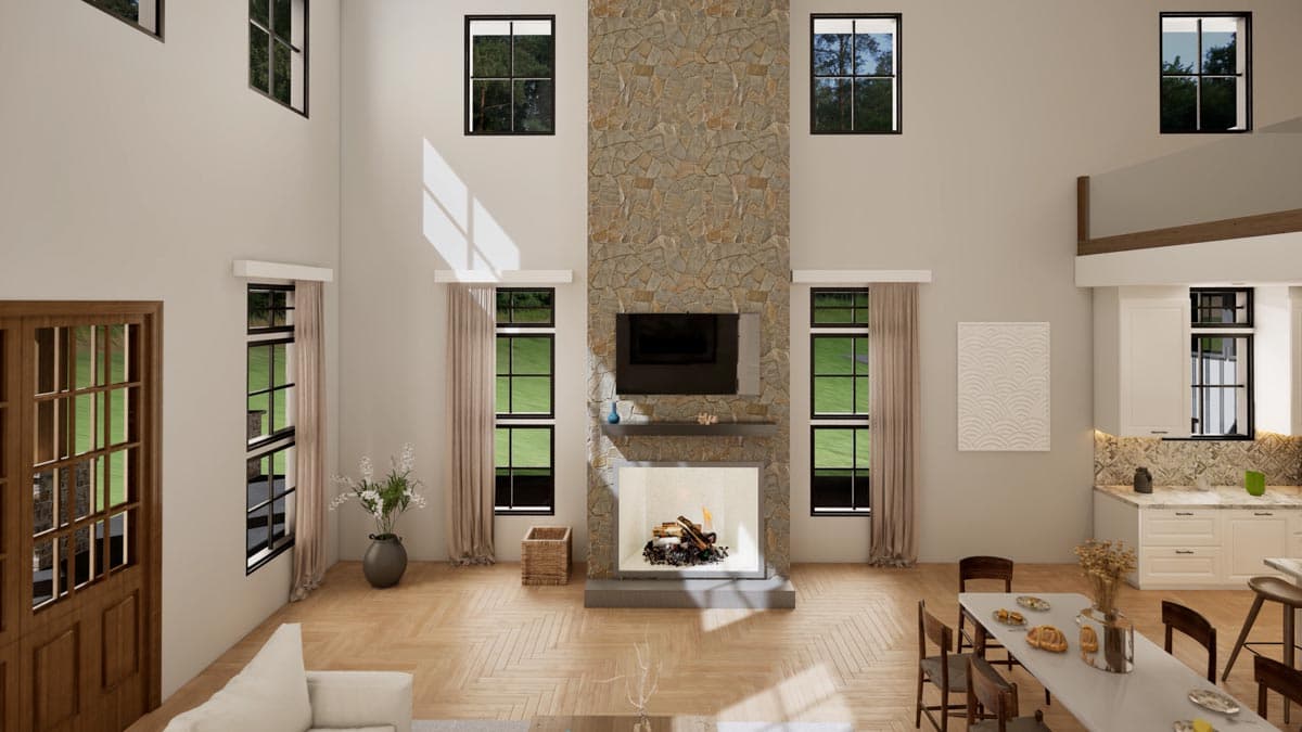 Plan 70718MK: Rustic Home Plan with Wraparound Porch and 2-Story Great Room with Loft Overlook - 3014 Sq Ft - Image #16 - Barndominium, Country, Farmhouse, Modern Farmhouse, Rustic, Transitional