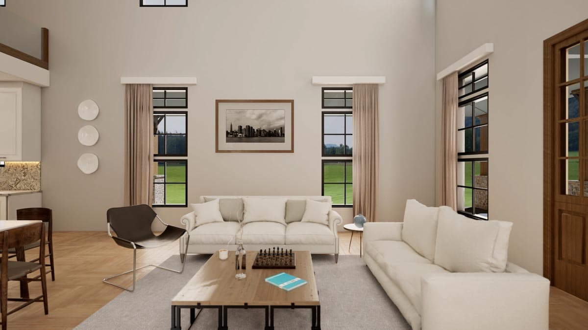 Plan 70718MK: Rustic Home Plan with Wraparound Porch and 2-Story Great Room with Loft Overlook - 3014 Sq Ft - Image #17 - Barndominium, Country, Farmhouse, Modern Farmhouse, Rustic, Transitional