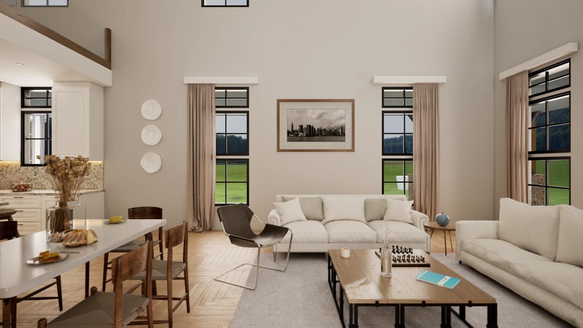 Plan 70718MK: Rustic Home Plan with Wraparound Porch and 2-Story Great Room with Loft Overlook - 3014 Sq Ft - Image #18 - Barndominium, Country, Farmhouse, Modern Farmhouse, Rustic, Transitional