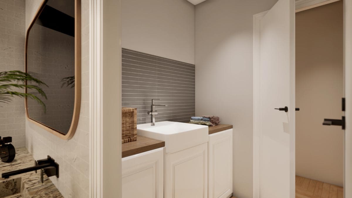 Plan 70718MK: Rustic Home Plan with Wraparound Porch and 2-Story Great Room with Loft Overlook - 3014 Sq Ft - Image #28 - Barndominium, Country, Farmhouse, Modern Farmhouse, Rustic, Transitional