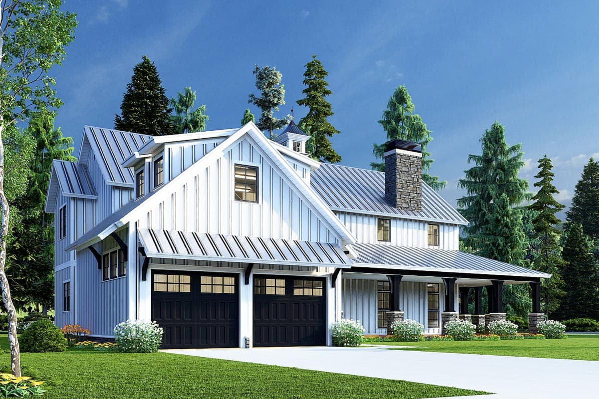 Plan 70718MK: Rustic Home Plan with Wraparound Porch and 2-Story Great Room with Loft Overlook - 3014 Sq Ft - Image #40 - Barndominium, Country, Farmhouse, Modern Farmhouse, Rustic, Transitional