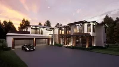 Contemporary 4-Bed Mid-Century Modern House Plan with Rooftop Deck