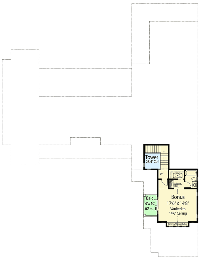 Plan 33144ZR: Tuscan-Influenced House Plan with VaultedBonus Room Apartment - 4127 Sq Ft - Floor Plan - 2nd Floor - European, Mediterranean, Spanish, Tuscan