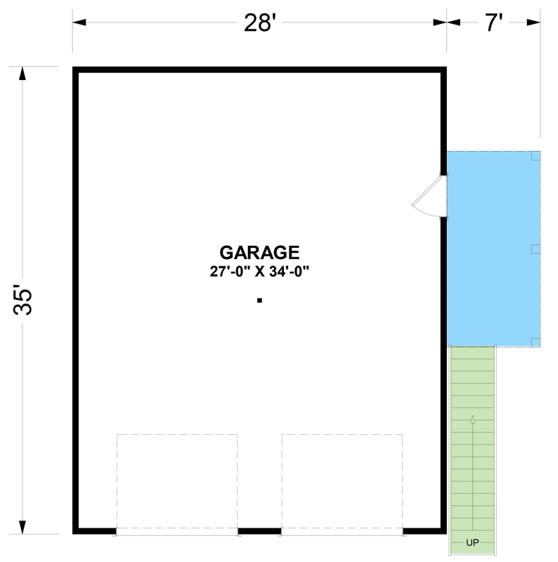 Plan 765034TWN: Craftsman Carriage House Plan with 1-Bed Apartment - Floor Plan - Main Level - Carriage, Cottage, Country, Craftsman