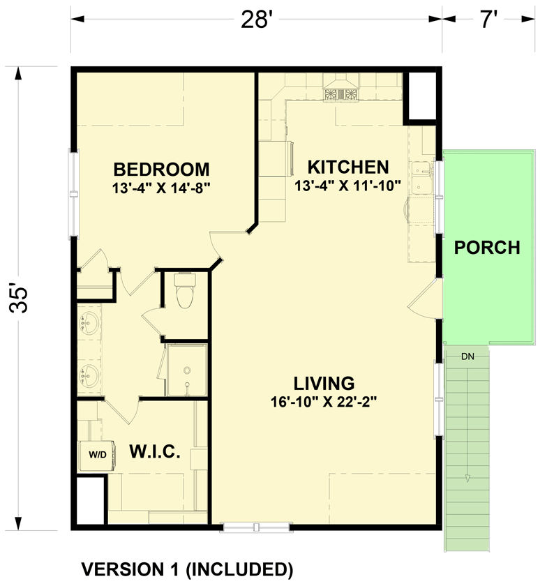 Plan 765034TWN: Craftsman Carriage House Plan with 1-Bed Apartment - Floor Plan - 2nd Floor - Carriage, Cottage, Country, Craftsman