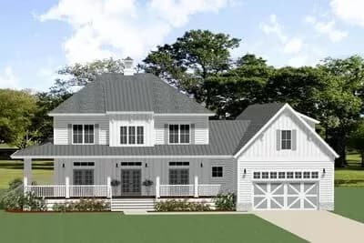 Classic Farmhouse with Wraparound Porch and Optional Bonus Room
