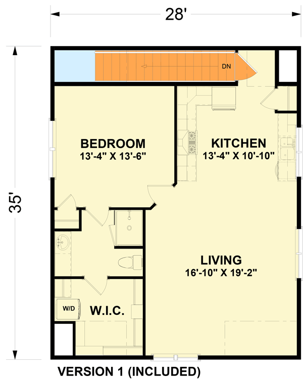 Plan 765035TWN: Flexible Craftsman Carriage House Plan with Double Garage - 887 Sq Ft - Floor Plan - 2nd Floor - Carriage, Cottage, Country, Craftsman, Traditional
