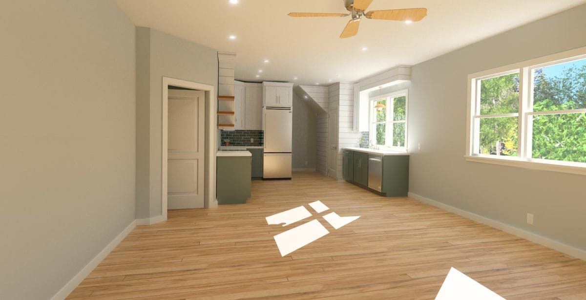 Plan 765035TWN: Flexible Craftsman Carriage House Plan with Double Garage - 887 Sq Ft - Image #4 - Carriage, Cottage, Country, Craftsman, Traditional