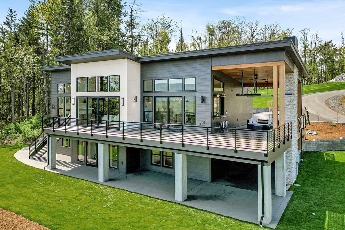 Plan 280151JWD: Modern Ranch for Sloped Lot with Wraparound Deck - 3986 Sq Ft - Image #5 - Contemporary, Mid Century Modern, Modern, Northwest, Ranch